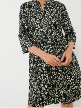 Tuckernuck Verdnt Iris Royal Mini Dress with White & Green Floral Print